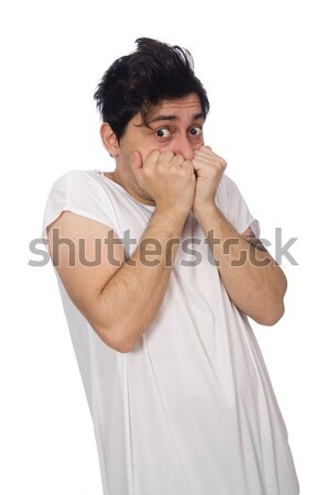 Funny man suffering from mental disorder Stock photo © Elnur