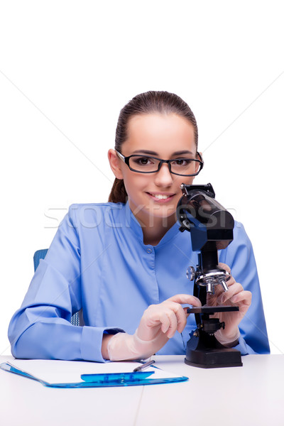Labor vegyész dolgozik mikroszkóp csövek orvos Stock fotó © Elnur