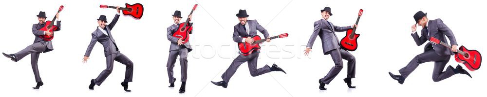 Gitarrist isoliert weiß Business Party Hintergrund Stock foto © Elnur
