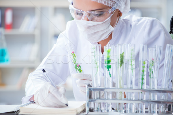 Female scientist researcher conducting an experiment in a labora Stock photo © Elnur