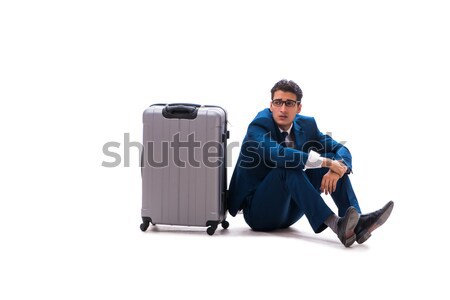 Businessman in business travel concept isolated on white Stock photo © Elnur