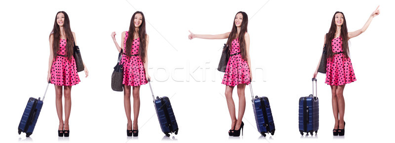 Woman with suitacases preparing for summer vacation Stock photo © Elnur