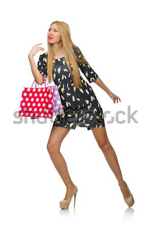 Stockfoto: Vrouw · bee · kostuum · geïsoleerd · witte · gelukkig