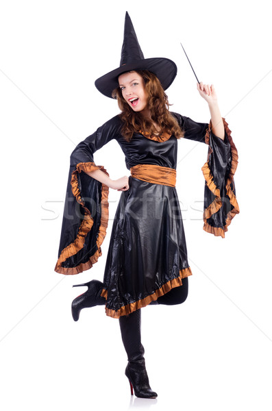 Witch with wand isolated on the white Stock photo © Elnur