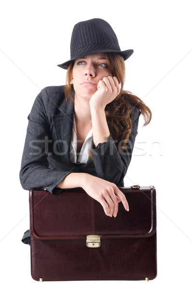 Kobieta interesu odizolowany biały biuro twarz Zdjęcia stock © Elnur