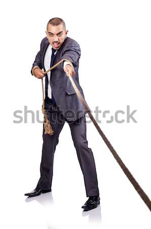 Businessman with sword isolated on white Stock photo © Elnur