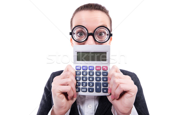 Drôle comptable simulateur blanche argent main [[stock_photo]] © Elnur