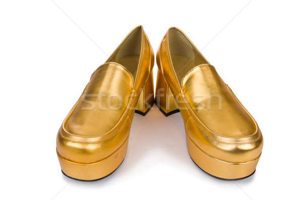 Golden woman shoes isolated on the white Stock photo © Elnur