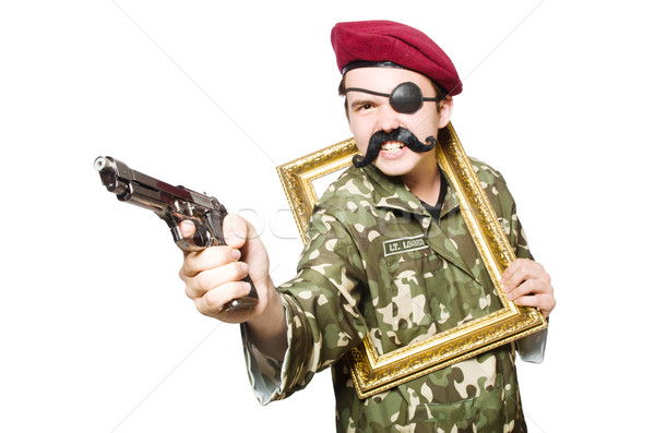 Funny soldier in military concept Stock photo © Elnur