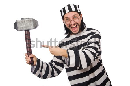 Prison inmate with axe and spade Stock photo © Elnur