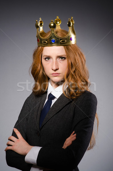 Foto stock: Rainha · empresária · engraçado · mulher · empresário · terno