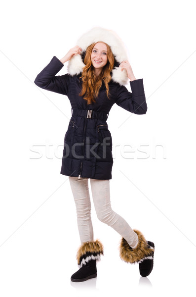 Pretty girl in warm clothes isolated on white Stock photo © Elnur