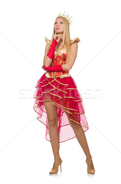 Queen in red dress isolated on white Stock photo © Elnur