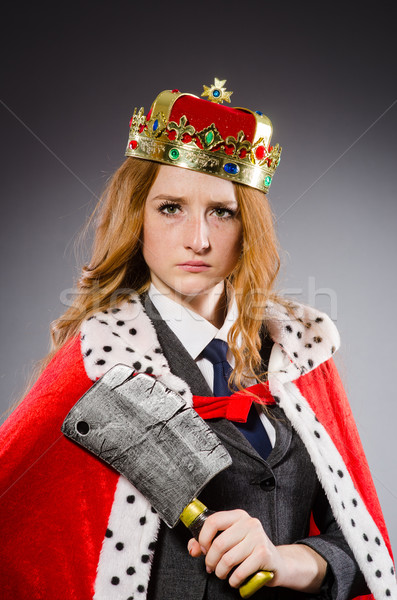 Foto stock: Mulher · rainha · empresária · machado · trabalhar · empresário