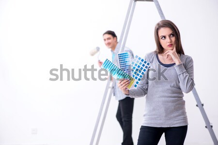 Foto stock: Familia · conflicto · hombre · mujer · Pareja · trabajador