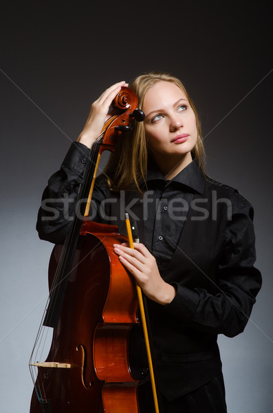 Kobieta gry klasyczny wiolonczela muzyki drewna Zdjęcia stock © Elnur