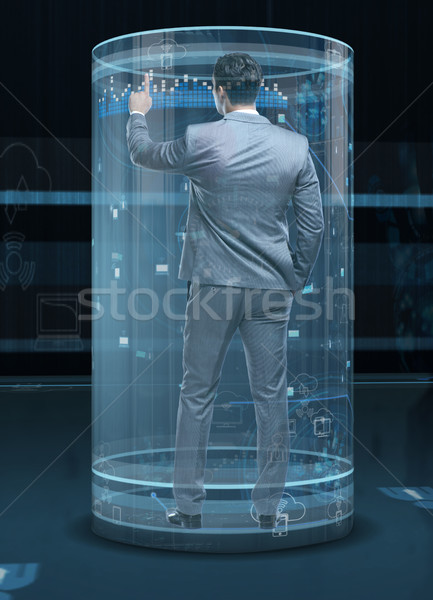 Man in social network concept Stock photo © Elnur