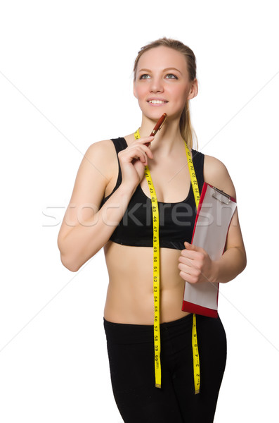 Woman in sports concept isolated on white Stock photo © Elnur