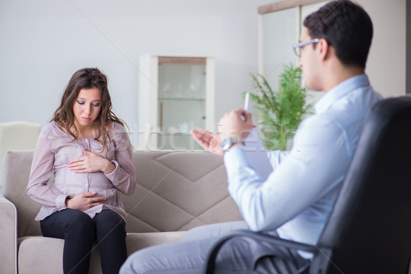 Pregnant woman visiting psychologist doctor Stock photo © Elnur