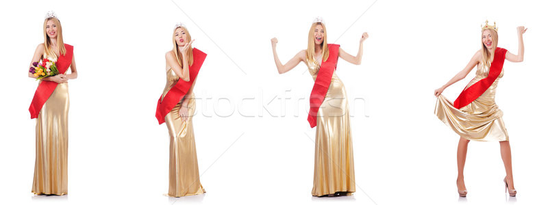 Beauty queen at contest isolated on white Stock photo © Elnur