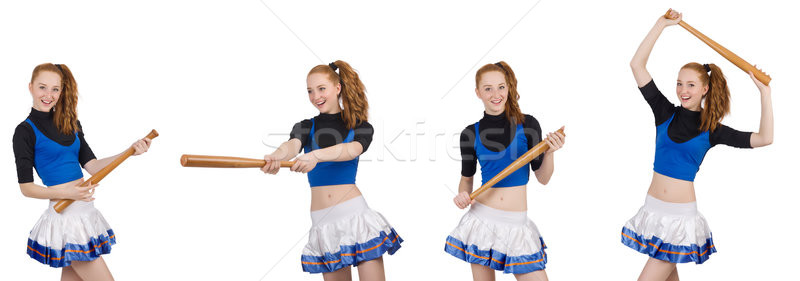 Cheerleader isolé blanche heureux mode sport [[stock_photo]] © Elnur