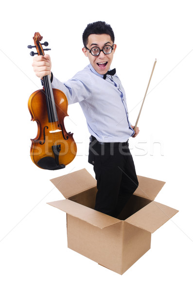 Man playing violin from the box Stock photo © Elnur