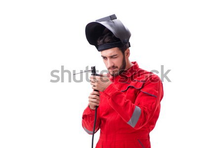 Young detective isolated on the white Stock photo © Elnur