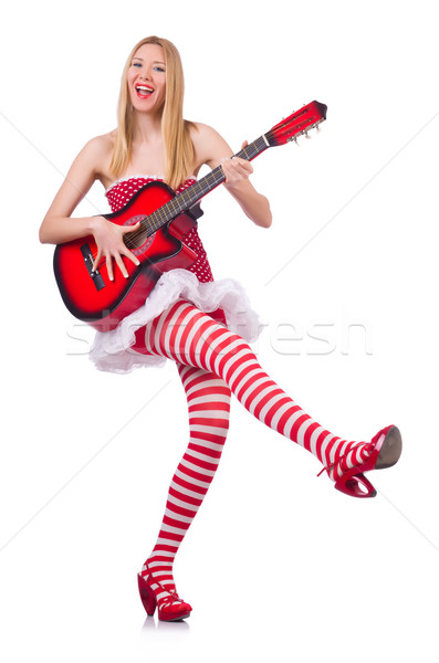 Jóvenes guitarrista aislado blanco música fiesta Foto stock © Elnur