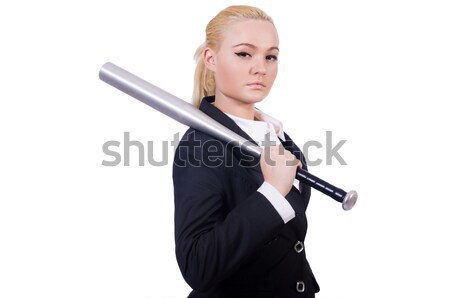 Femme d'affaires batte de baseball blanche femme bois travaux Photo stock © Elnur