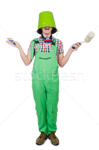 Funny painter isolated on white Stock photo © Elnur