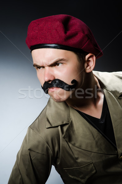 Funny soldado militar hombre fondo seguridad Foto stock © Elnur