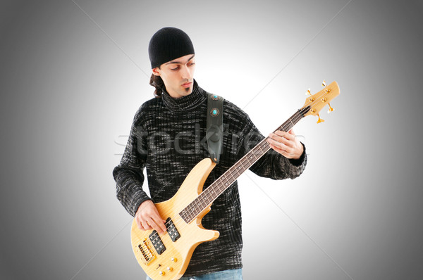 Guitarrista isolado branco música festa fundo Foto stock © Elnur
