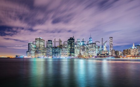 Night panorama of Manhattan in New York, USA Stock photo © Elnur