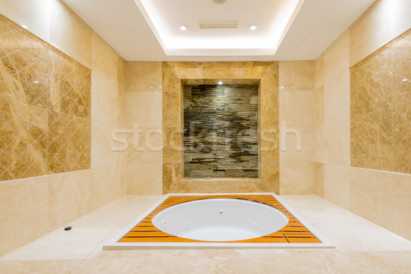 Fürdőkád modern belső üveg háttér szoba Stock fotó © Elnur