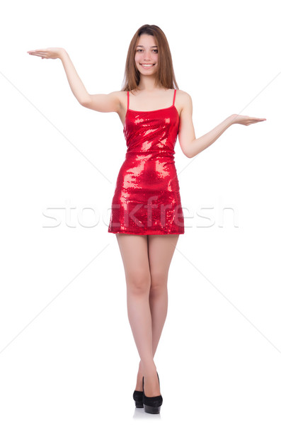 Stock photo: Woman wearing dress isolated on white