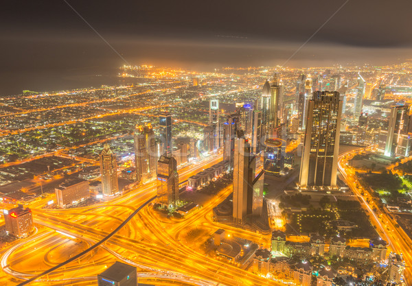 Panorama nacht Dubai zonsondergang business kantoor Stockfoto © Elnur