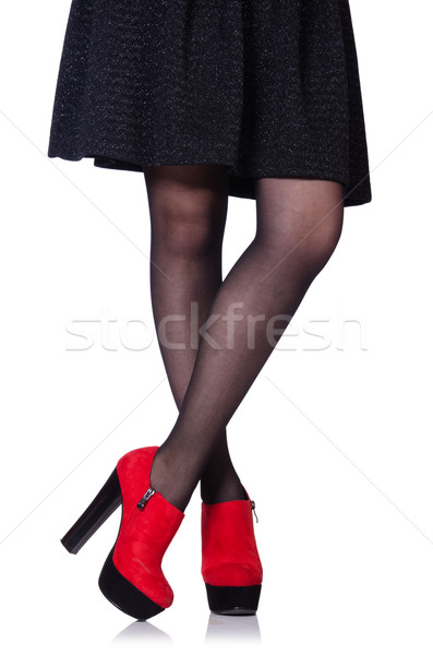 Mujer piernas rojo zapatos aislado blanco Foto stock © Elnur