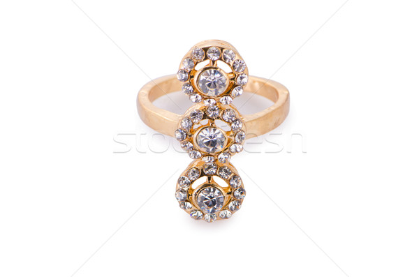Jóias anel isolado branco cadeia diamante Foto stock © Elnur