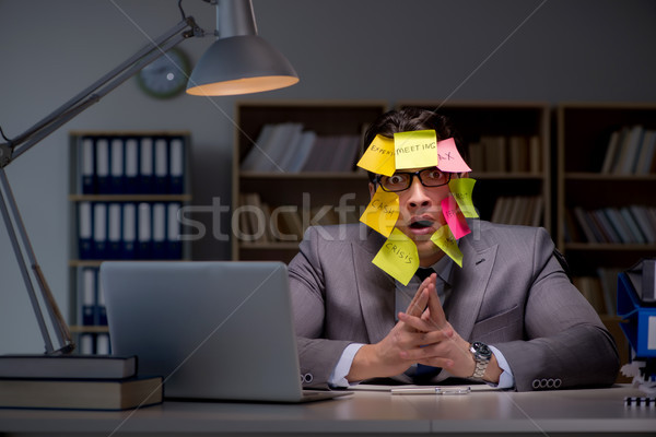 Geschäftsmann spät heraus Arbeit Notebook arbeiten Stock foto © Elnur