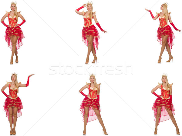 Woman in red dress isolated on white Stock photo © Elnur