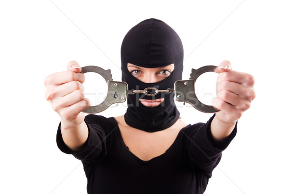 Young female criminal with handcuffs Stock photo © Elnur