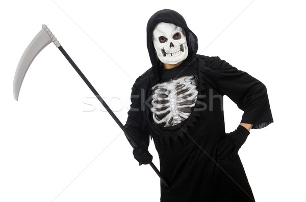 Scary monster with scythe isolated on white Stock photo © Elnur