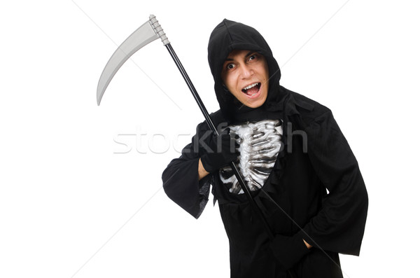 Scary monster with scythe isolated on white Stock photo © Elnur