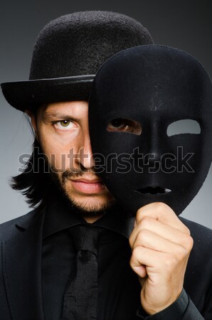 Komik maske arka plan güvenlik işadamı Stok fotoğraf © Elnur