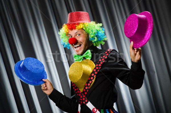 Vicces bohóc humoros függöny mosoly születésnap Stock fotó © Elnur