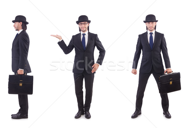 Businessman in vintage concept isolated on white Stock photo © Elnur