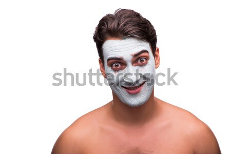 Mann Schlamm Maske isoliert weißen Mannes weiß Stock foto © Elnur