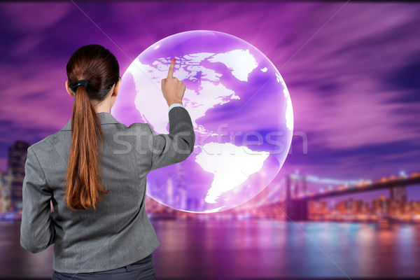 Imprenditrice business globale donna mondo terra rete Foto d'archivio © Elnur