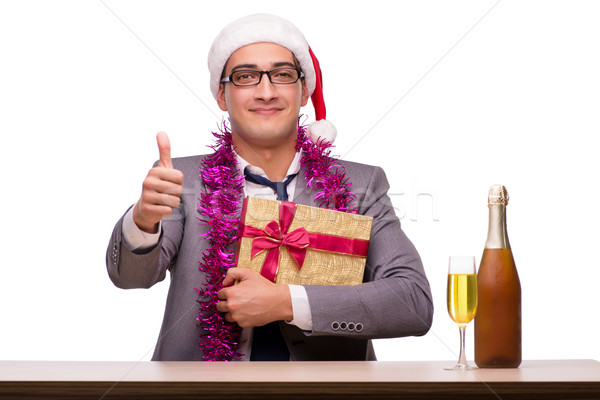 The young businessman celebrating christmas in office Stock photo © Elnur