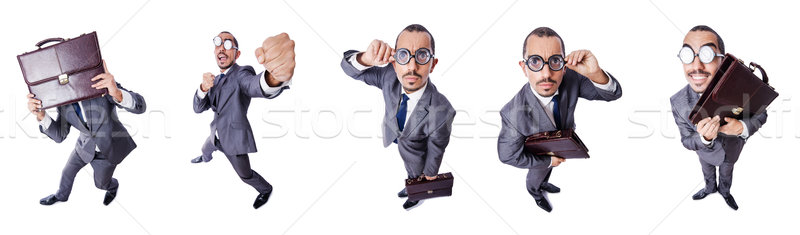 Grappig nerd zakenman geïsoleerd witte business Stockfoto © Elnur